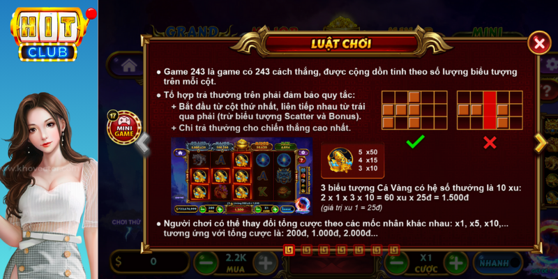 Luật chơi chi tiết của game Kho Báu Tứ Linh tại trang chủ Hitclub