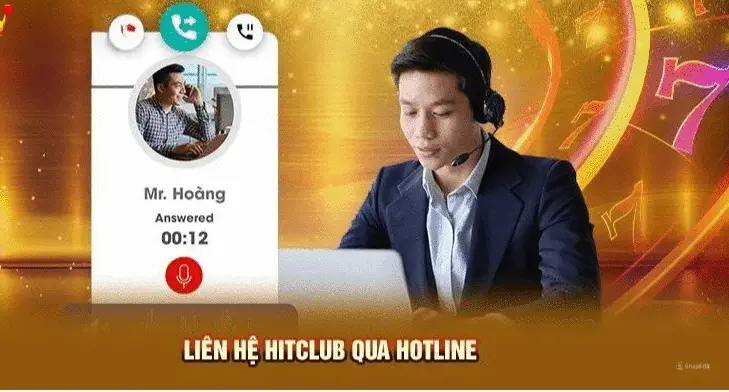 Gọi điện đến hotline của cổng game Hit club